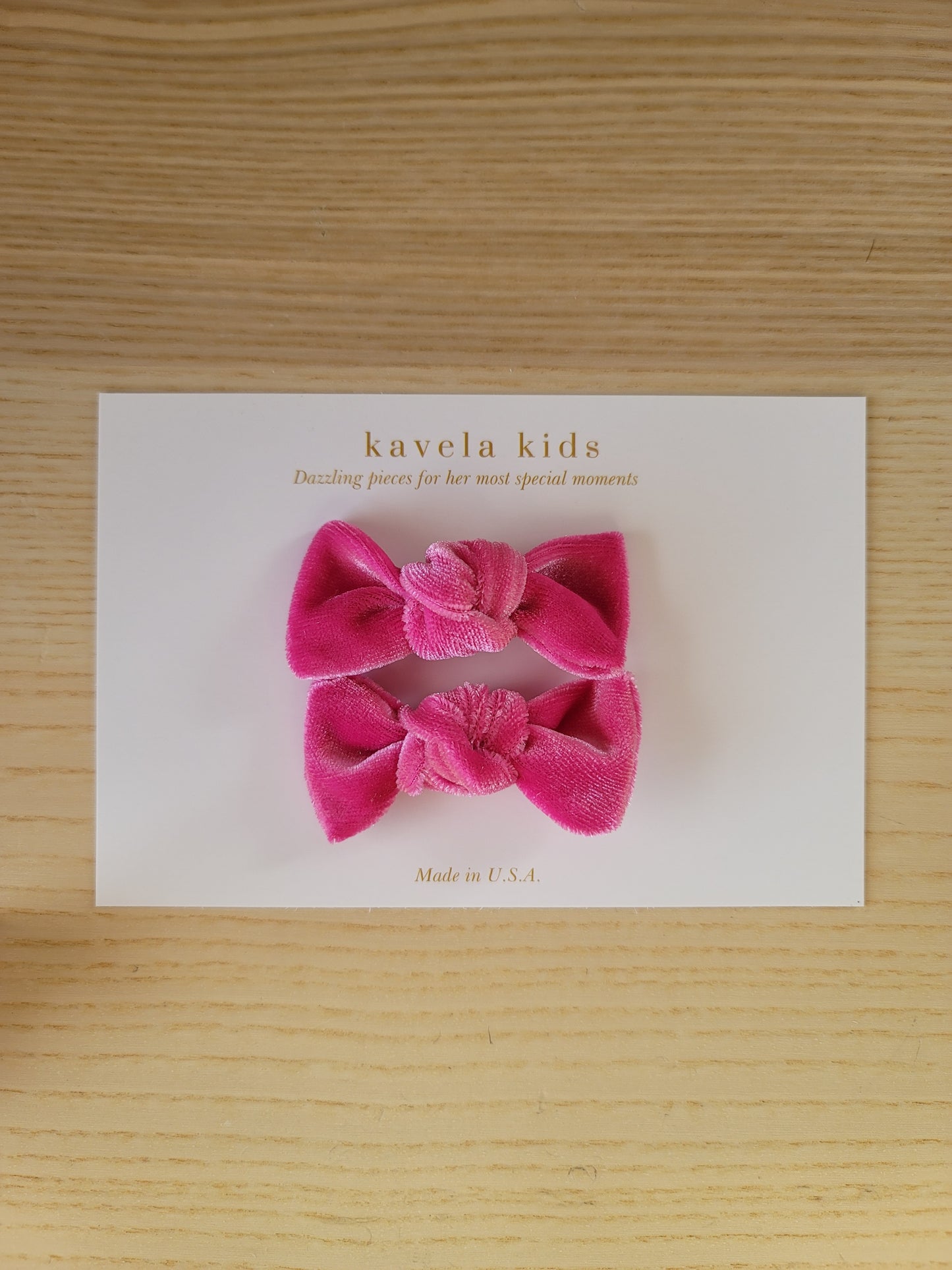 Pink velvet knot bows