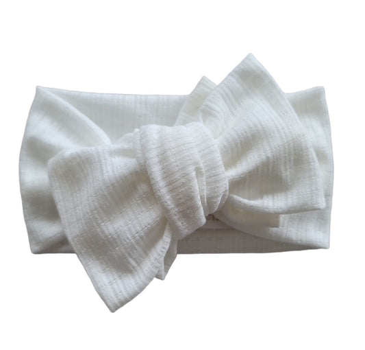 Cotton Pointelle knit | Oversized Topknot |  Off White