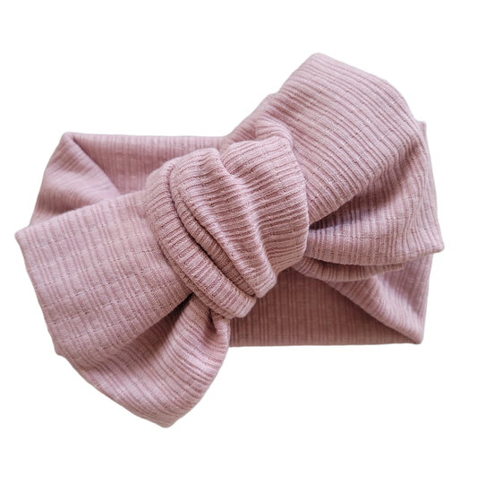Cotton Pointelle Knit | Oversized Topknot | Mauve