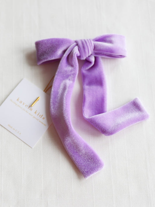 Luxe velvet long tail bow / Provence bow/ Ribbon style bow