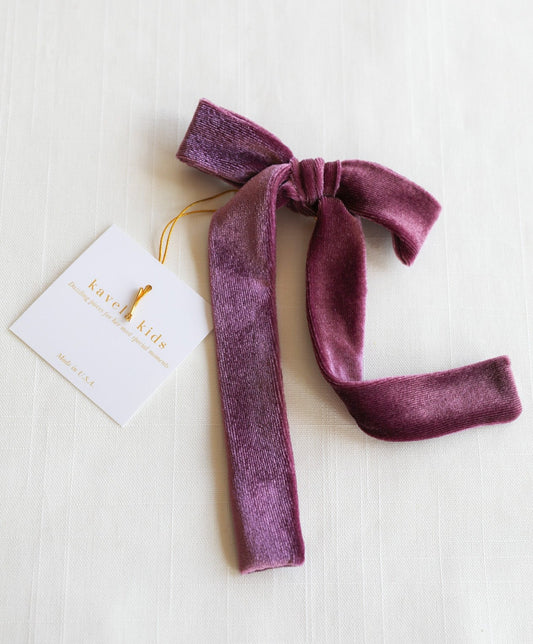 Luxe velvet long tail bow / Provence bow / Ribbon style bow