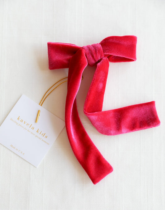 Luxe velvet long tail bow / Provence bow / Ribbon style bow