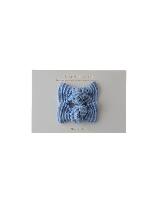 Medium Blue Bows | set of 2