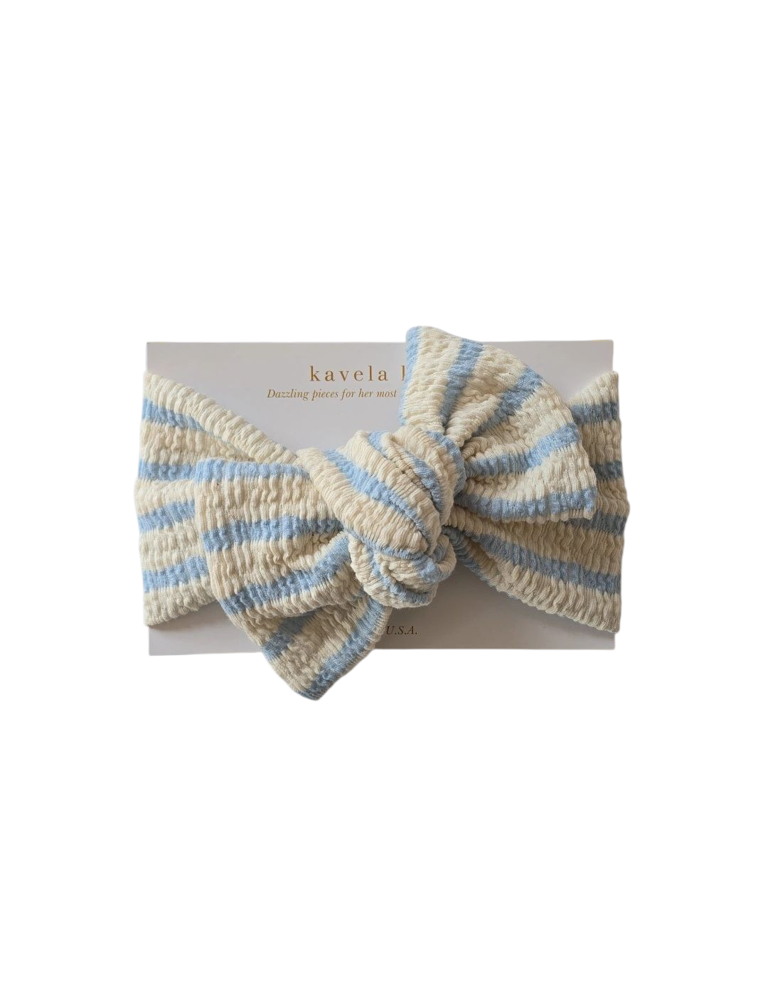 Light blue + ivory stripes | Classic Headband