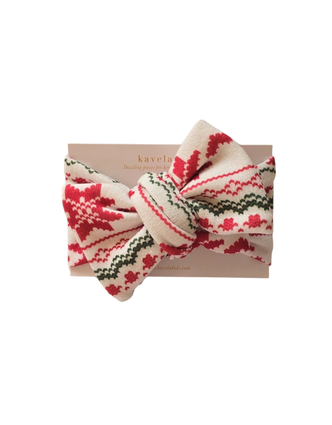 Classic red, green Christmas | Oversized Headband Bow