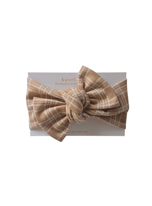 Beige plaid | Classic Headband